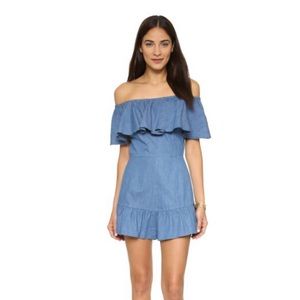 Shakuhachi Genie off shoulder frill playsuit